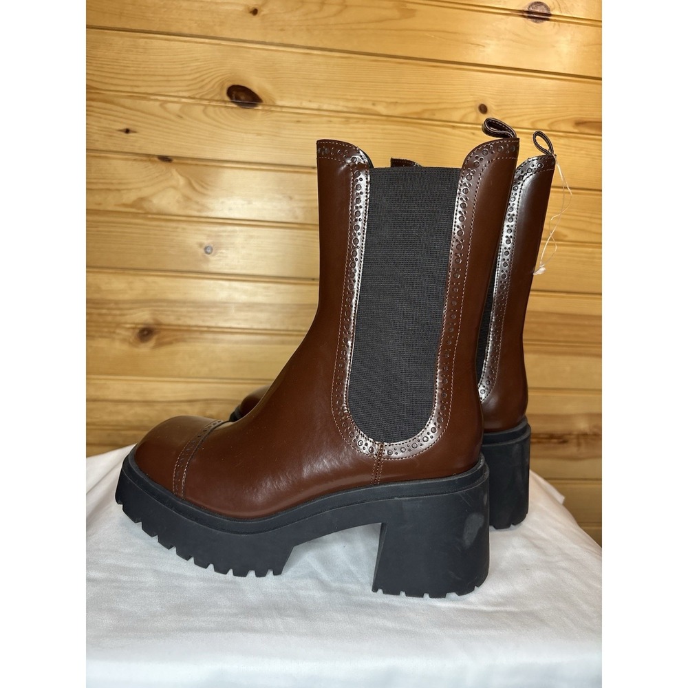 FRAME Patent Leather Chelsea Ankle Boots Brown Slip On 5US/36EU NEW $830